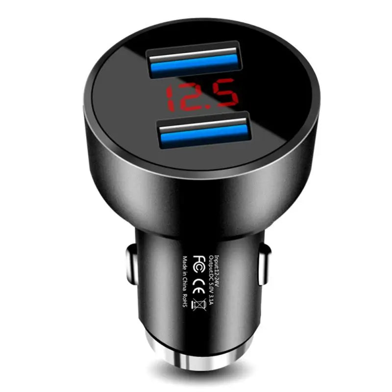Dual USB Car Charger 3.1A QC3.0 LED Digital Fast Charging Charger Auto Cigarette Lighter Adapter 12V 24V For IPhone Xiaomi