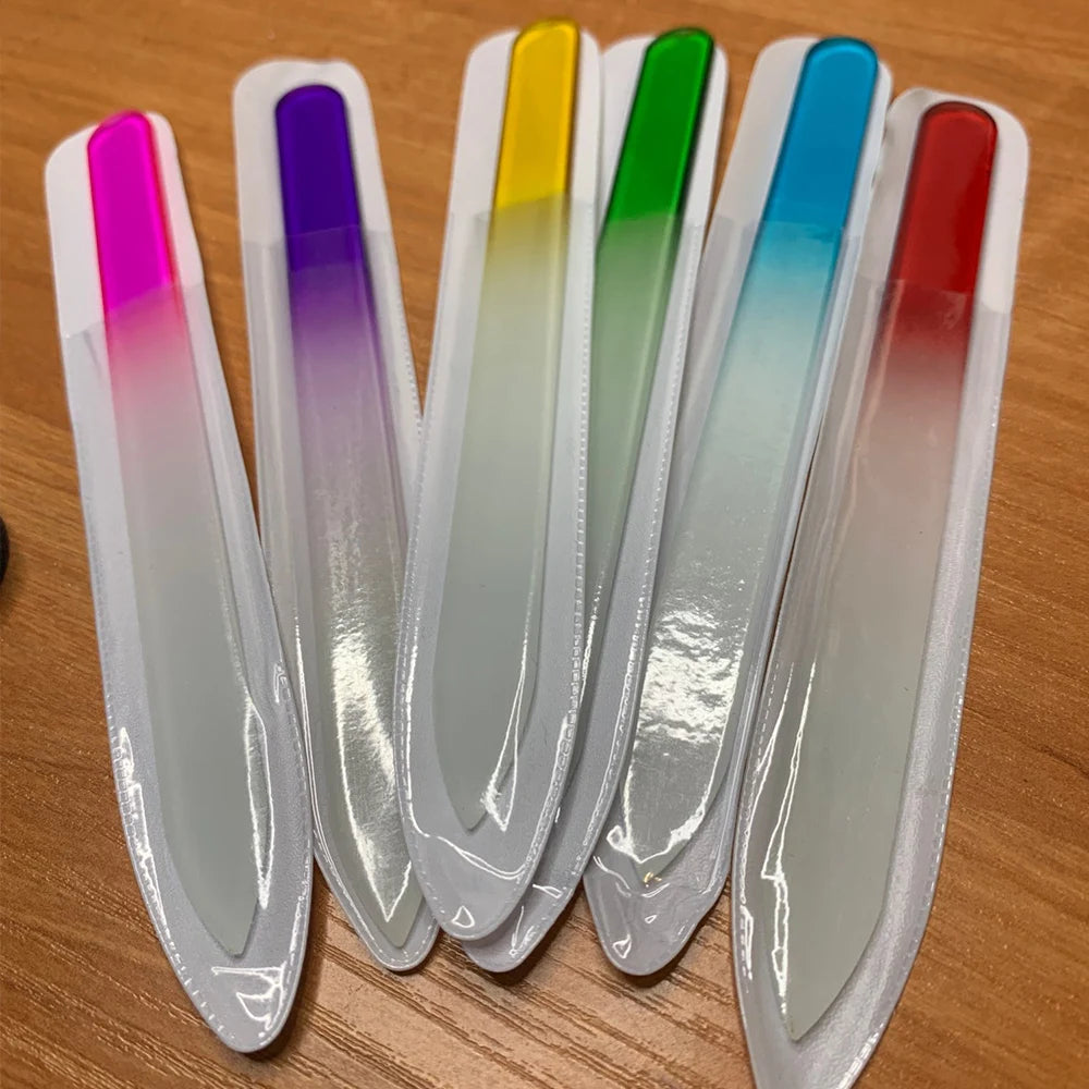 6PCS Crystal Glass Nail Files - Professional Manicure Tools