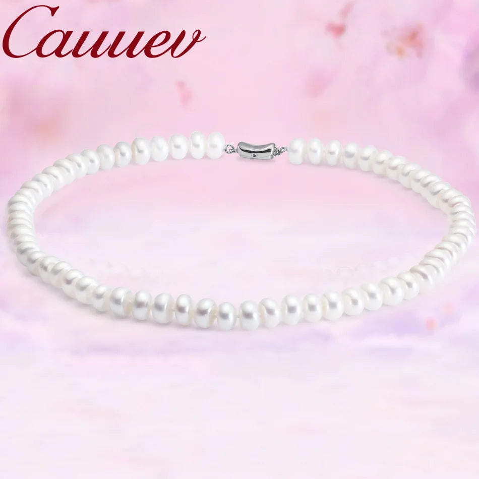 Cauuev Amazing price AAAA high quality natural freshwater pearl necklace for women 3 colors8-9mm pearl jewelry pendants gift