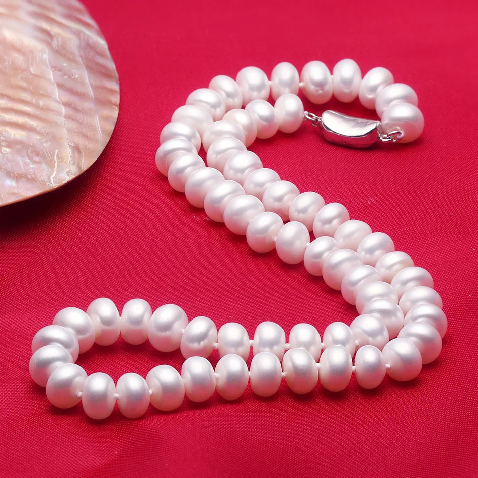 Cauuev Amazing price AAAA high quality natural freshwater pearl necklace for women 3 colors8-9mm pearl jewelry pendants gift