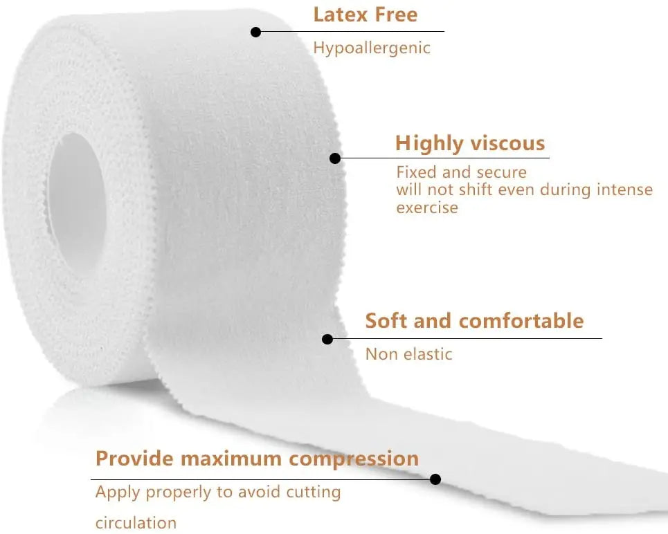 6 Rolls Sports Elastic Bandages Cotton Physio Tape Therapeutic Medical Athletic Tape Muscle Support for Knee Wrist Ankles