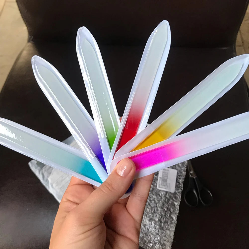 6PCS Crystal Glass Nail Files - Professional Manicure Tools