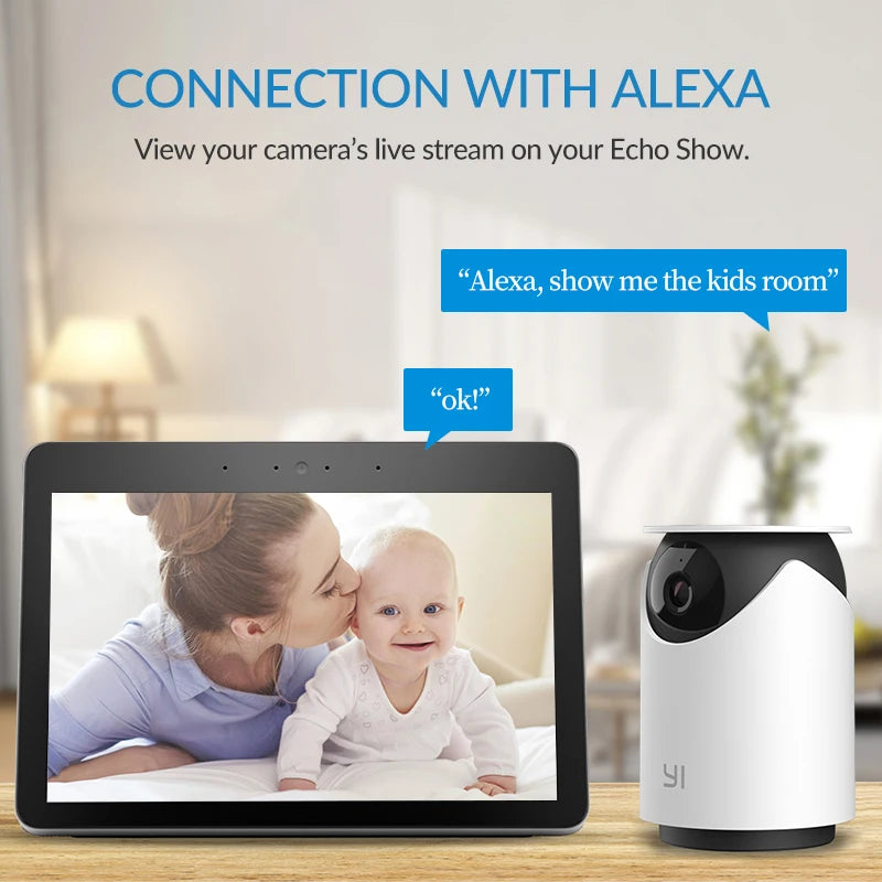 YI 3MP Dome U Indoor Surveillance Camera Wifi Baby Monitor 360° Panoramic Auto Cruise Night Vision IP Security Smart Home CCTV