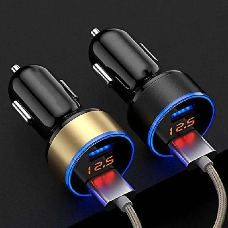 Dual USB Car Charger 3.1A QC3.0 LED Digital Fast Charging Charger Auto Cigarette Lighter Adapter 12V 24V For IPhone Xiaomi