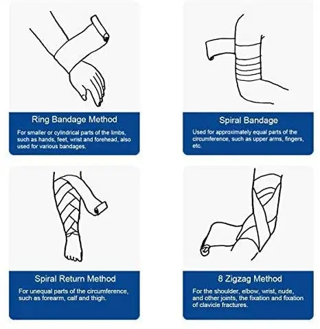 6 Rolls Sports Elastic Bandages Cotton Physio Tape Therapeutic Medical Athletic Tape Muscle Support for Knee Wrist Ankles