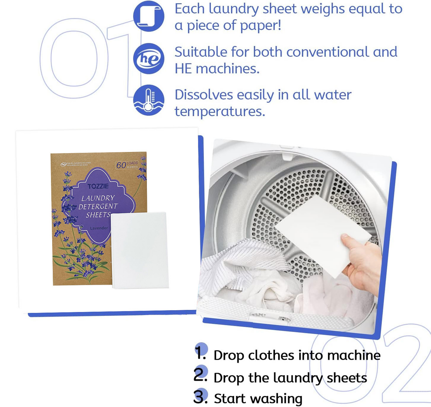 Tozzie Laundry Detergent Sheets