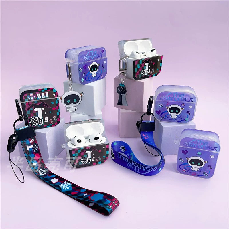 Rjinhit Earphone Protective Cover Bullet-Proof Youth League BTS for Apple AirPods Samsung Earphone Case Pendant Lanyard Jin J Hope Cute Strap Hanging Ornament Agustd Lanyard Suga