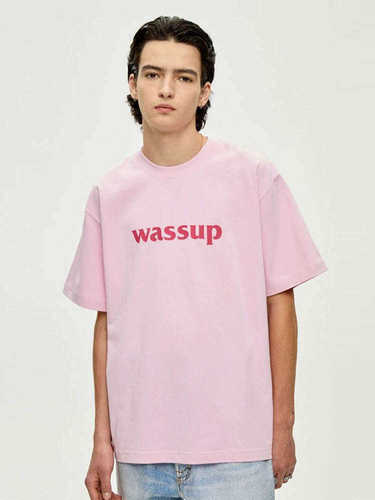 Wassup Minimalist Short Sleeve Pure Color Casual T-shirt
