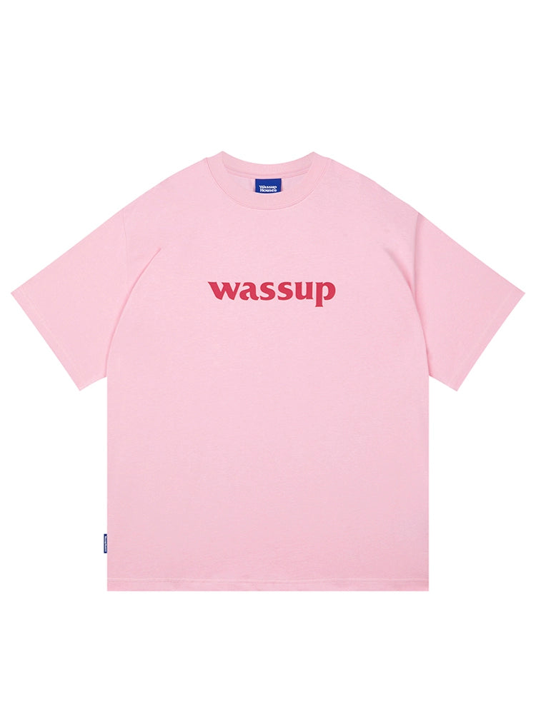 Wassup Minimalist Short Sleeve Pure Color Casual T-shirt