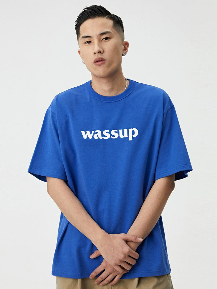 Wassup Minimalist Short Sleeve Pure Color Casual T-shirt