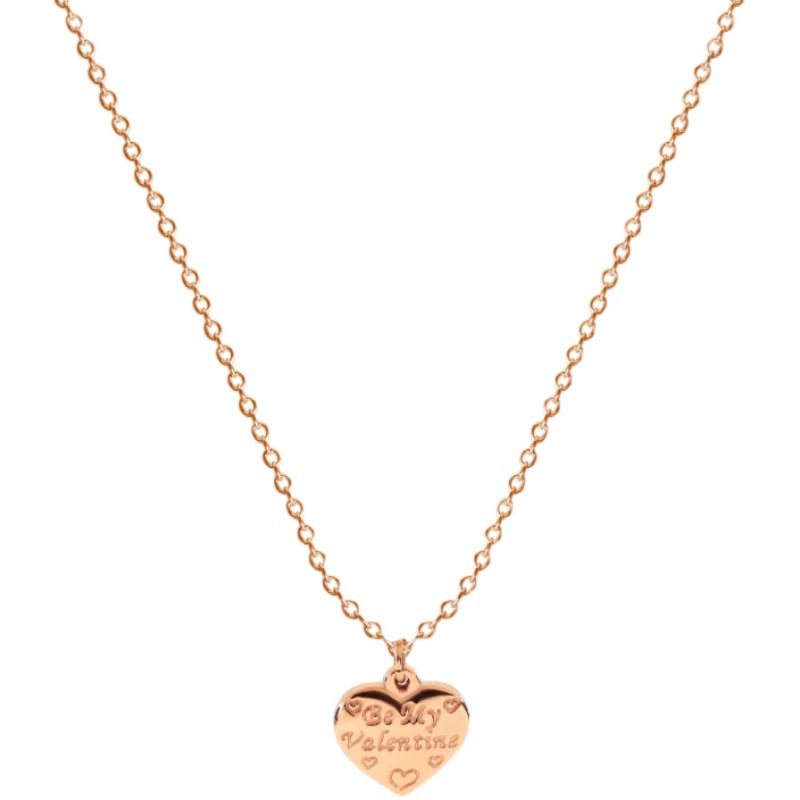 18K Rose Gold Heart Necklace | Women’s Titanium Steel Jewelry