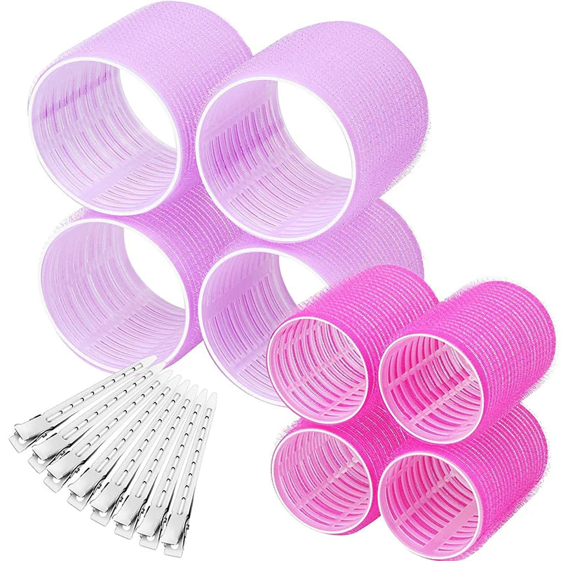 No-Heat Hair Rollers for Natural Curls Damage-Free Magic Curlers Self-Adhesive Hook & Loop DIY Styling Tools Perfect for Hair Bangs Volume