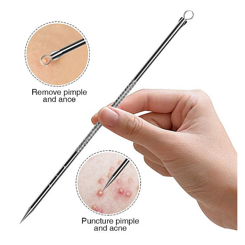 4Pcs Blackhead Remover Kit | Stainless Steel Acne & Pimple Extractor Tools