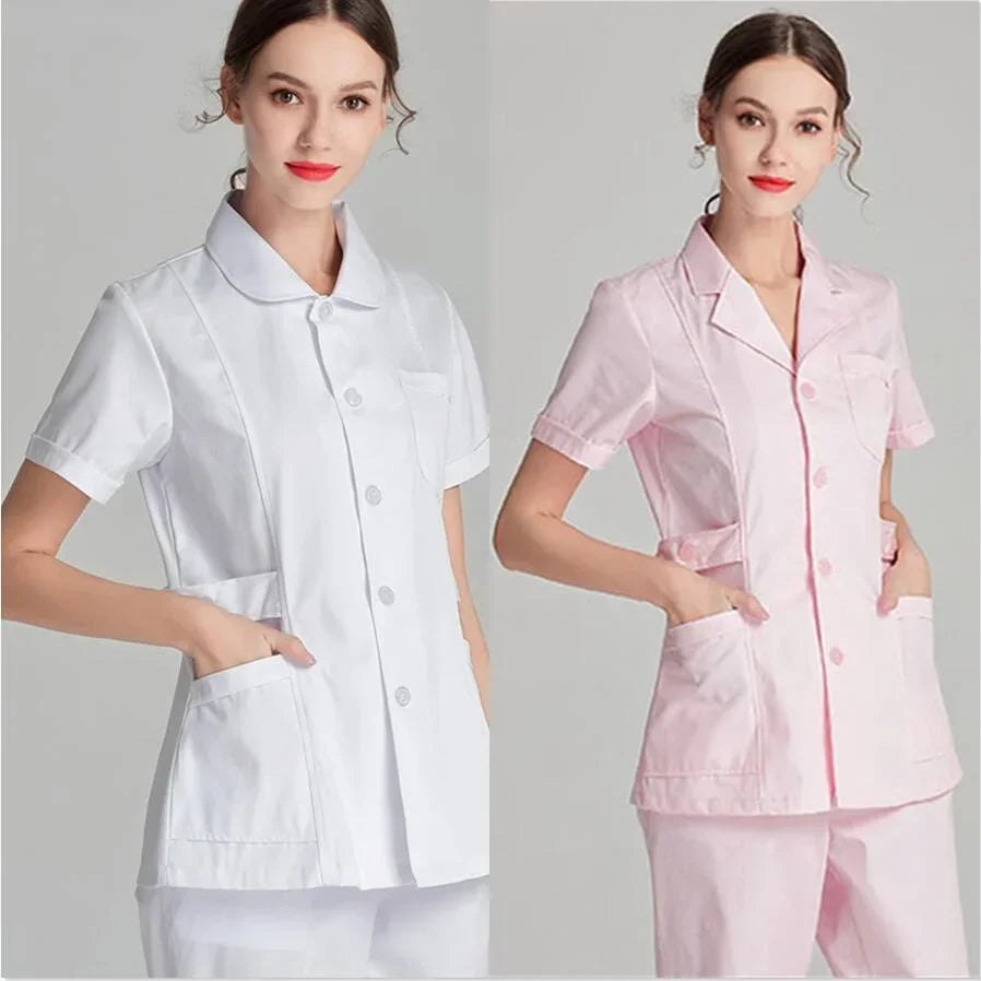 2024 Blue Long Sleeve Scrubs Top | Nurse Uniforms & Lab Coat for Women | Medical & Beauty Salon Workwear | tonyfinger store