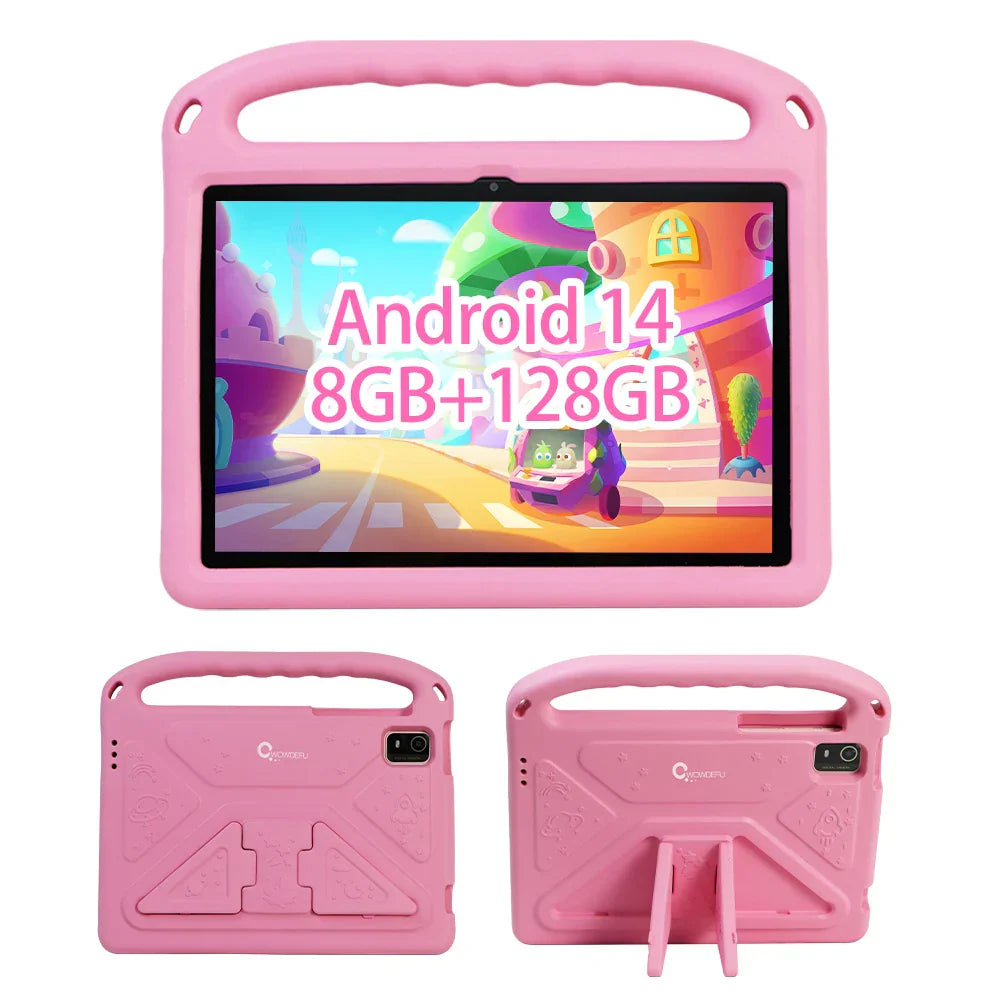 Cwowdefu C18W Kids Tablet 8GB 128GB A523 Octa Core 10.1 HD+ Display 6000mAh WIFI-5G Android 14 Tablets for Children Girls 2024