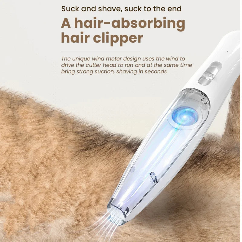 Rechargeable Dog Hair Trimmer with LED Light & Storage Bin