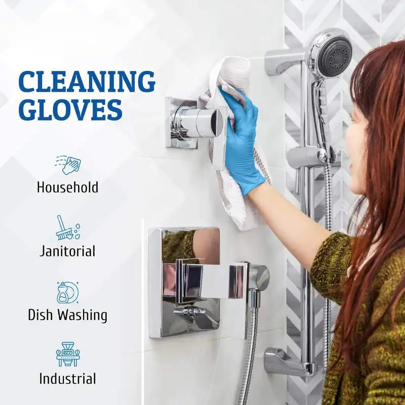 Medium Blue Nitrile Gloves 100-Pack | Latex-Free | Ideal for Cleaning, Cooking, Tattoo, Hair Dye