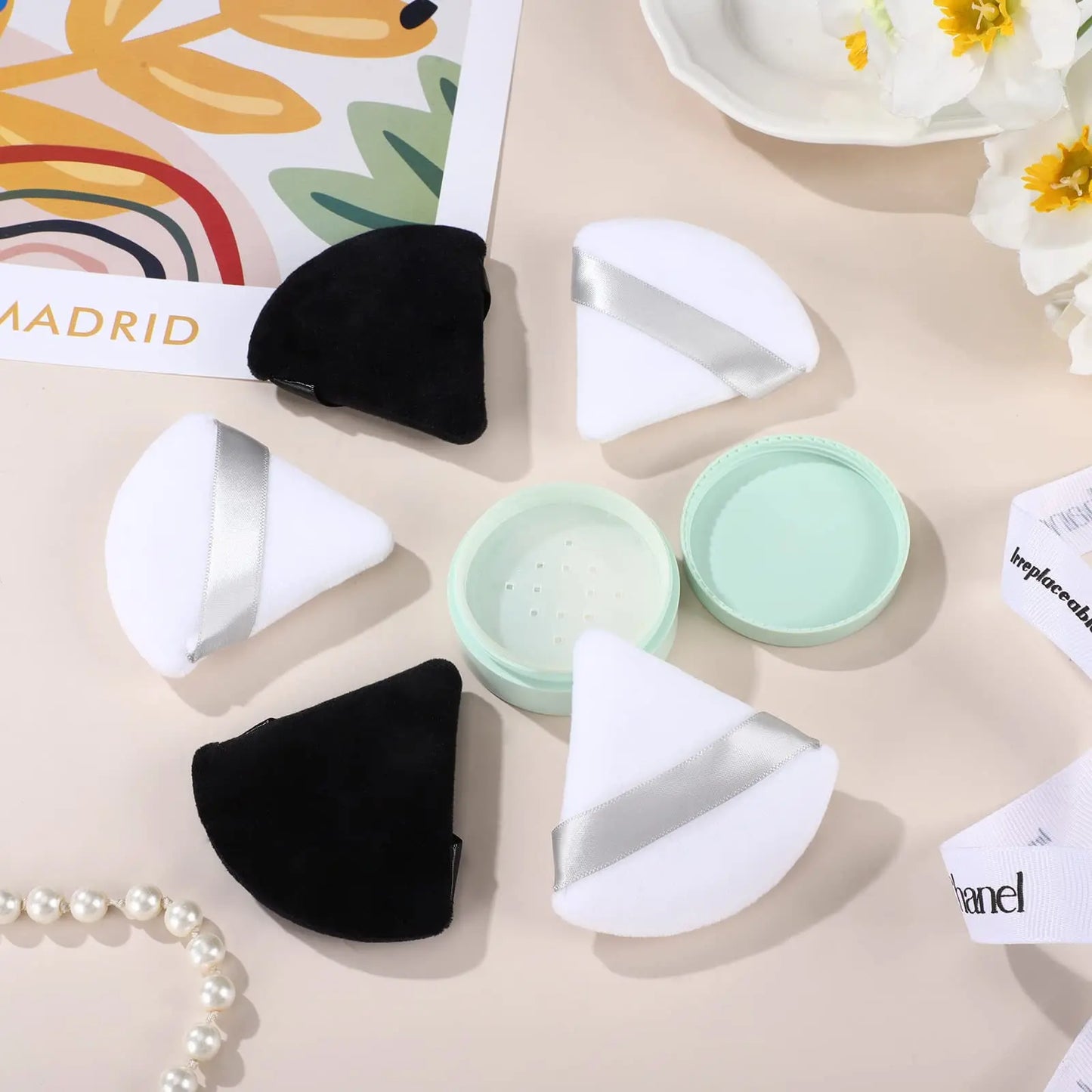 10/20Pcs Triangle Velvet Makeup Puffs | Washable Lightweight Face Sponges