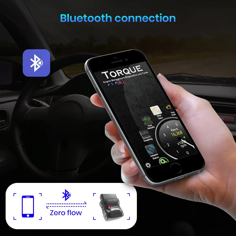 Mini ELM327 Bluetooth OBD2 Car Diagnostic Tool - Junsun DVD Compatible