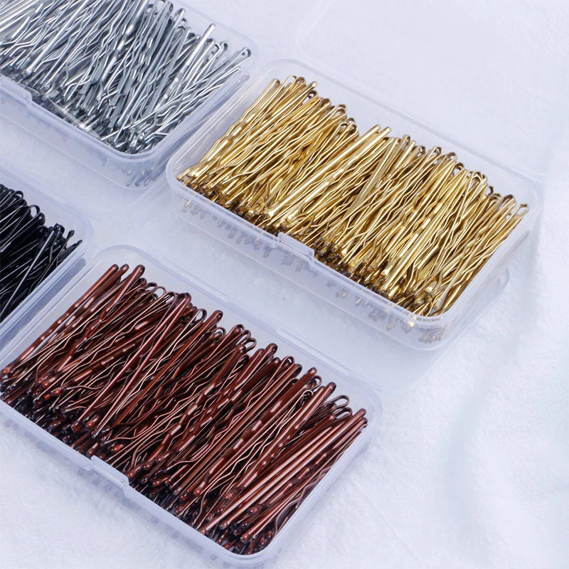 50-150 Pcs Wave Bobby Pins for Weddings | Gold & Black Hair Clips