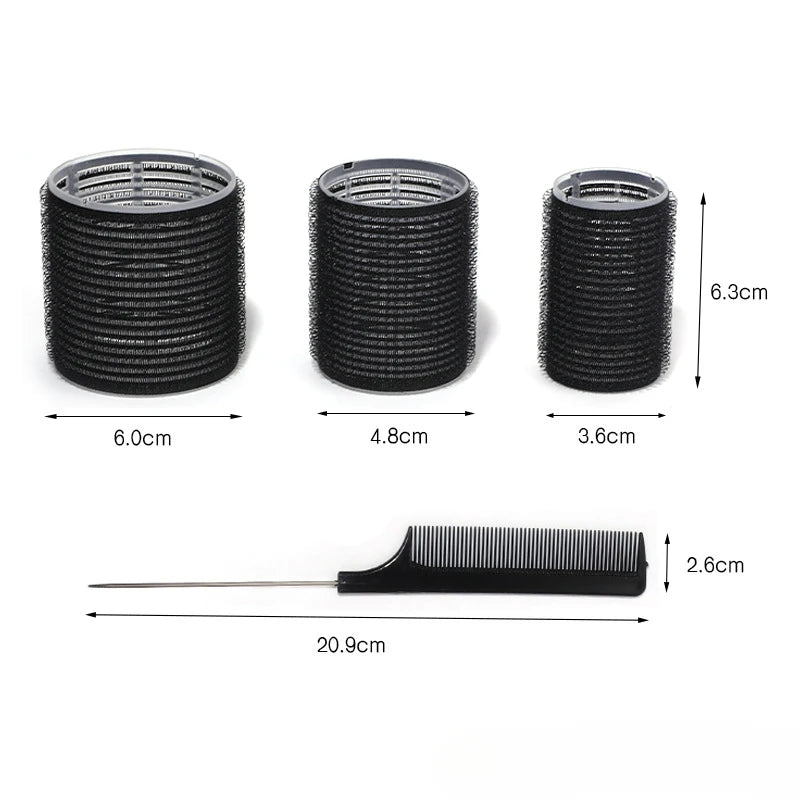 28-Piece Hair Roller Set - 18 Self Grip Curlers, 10 Metal Clips, 3 Sizes
