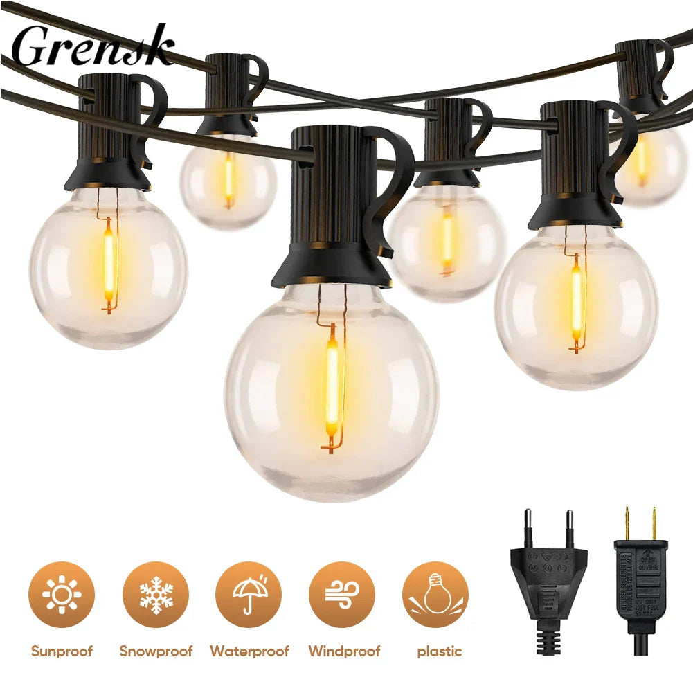 waterproof g40 string light