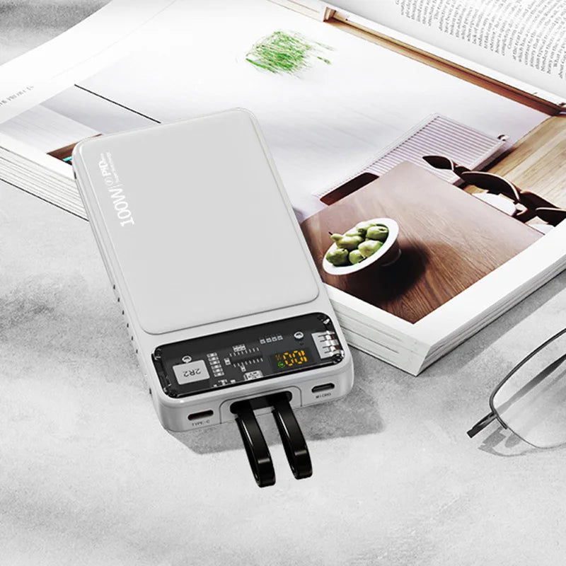 Xiaomi Large Capacity Power Bank With Cables 100W Super Fast Charging Powerbank Portable For iPhone Samsung External Battery