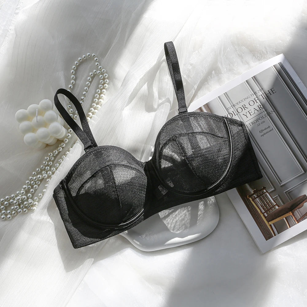 Bra For Women Transparent Ultra Thin Embroidered Lace Strapless Underwear Invisible Sexy Underwear 2023