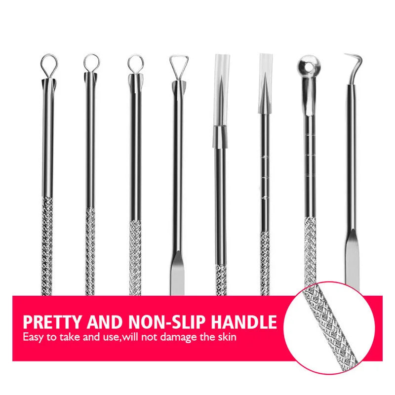 4Pcs Blackhead Remover Kit | Stainless Steel Acne & Pimple Extractor Tools