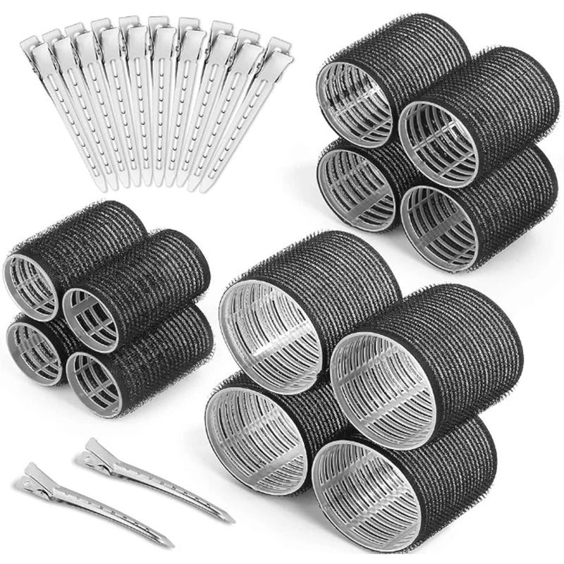 No-Heat Hair Rollers for Natural Curls Damage-Free Magic Curlers Self-Adhesive Hook & Loop DIY Styling Tools Perfect for Hair Bangs Volume