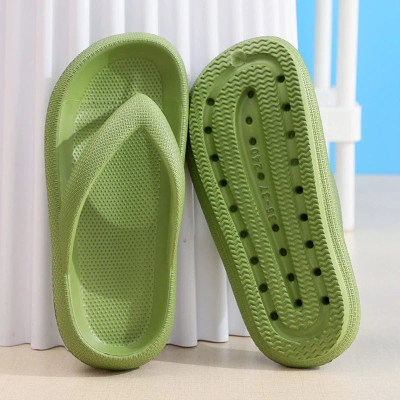-slip cloud slippers women thick platform clip toe bathroom slides