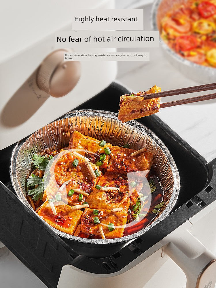 Supor Air Fryer Special Paper Tin Foil Bowl Box Barbecue Oven Baking Tinfoil Plate For Home Food Oil-Absorbing Sheet