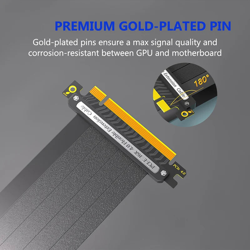 20cm 90° High-Speed PCIE 4.0 X16 Shielded Riser Cable for GPU