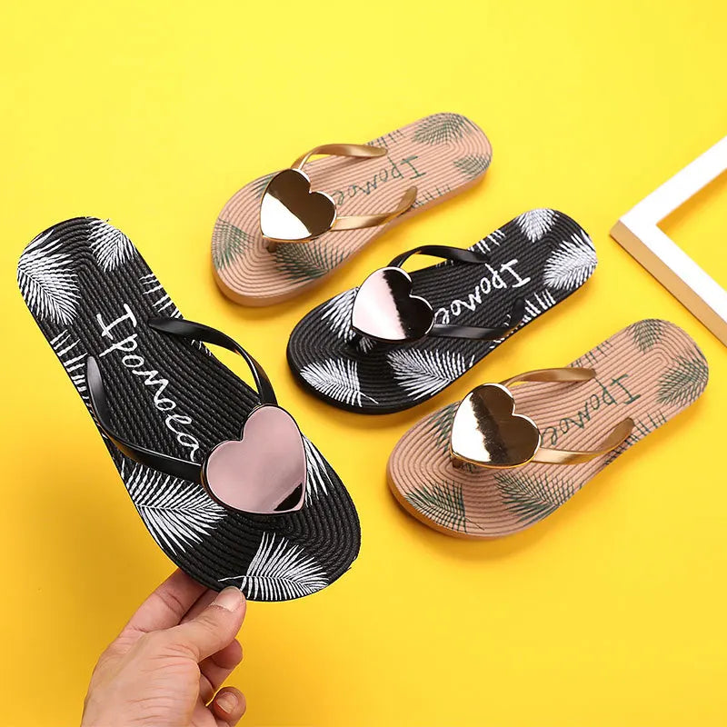 Summer Eva Women heart slippers Home Love Cloud Sandals Flip Flops Beach Slides Casual House Shoes Platform Bathroom Flat Female
