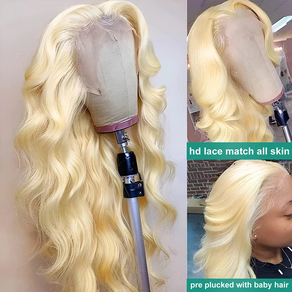 613 Blonde HD Lace Front Wig Human Hair Body Wave Glueless 13X6/13X4