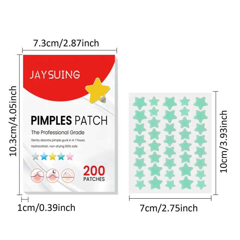 200pcs Invisible Acne Pimple Patch Set - Fast Healing & Absorbing for Men & Women