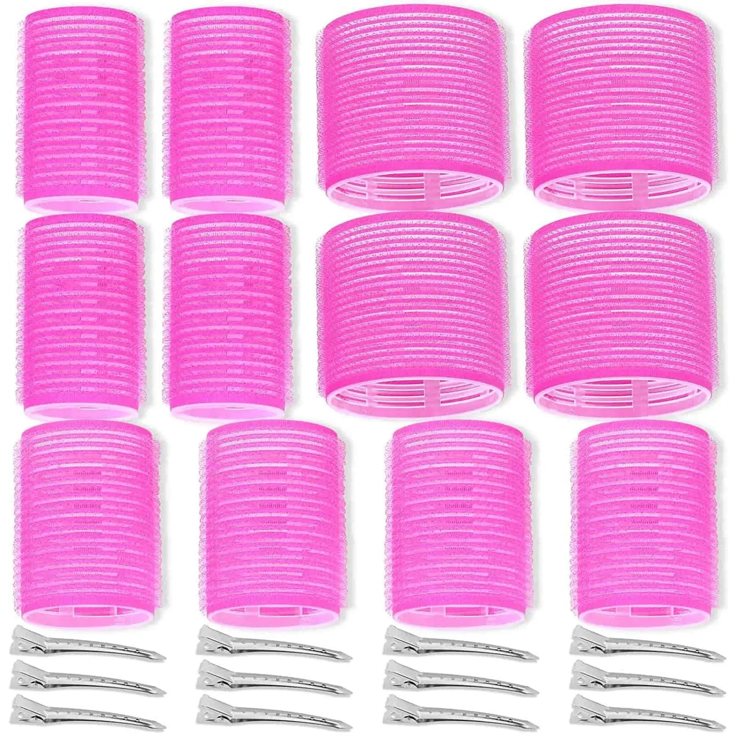 No-Heat Hair Rollers for Natural Curls Damage-Free Magic Curlers Self-Adhesive Hook & Loop DIY Styling Tools Perfect for Hair Bangs Volume
