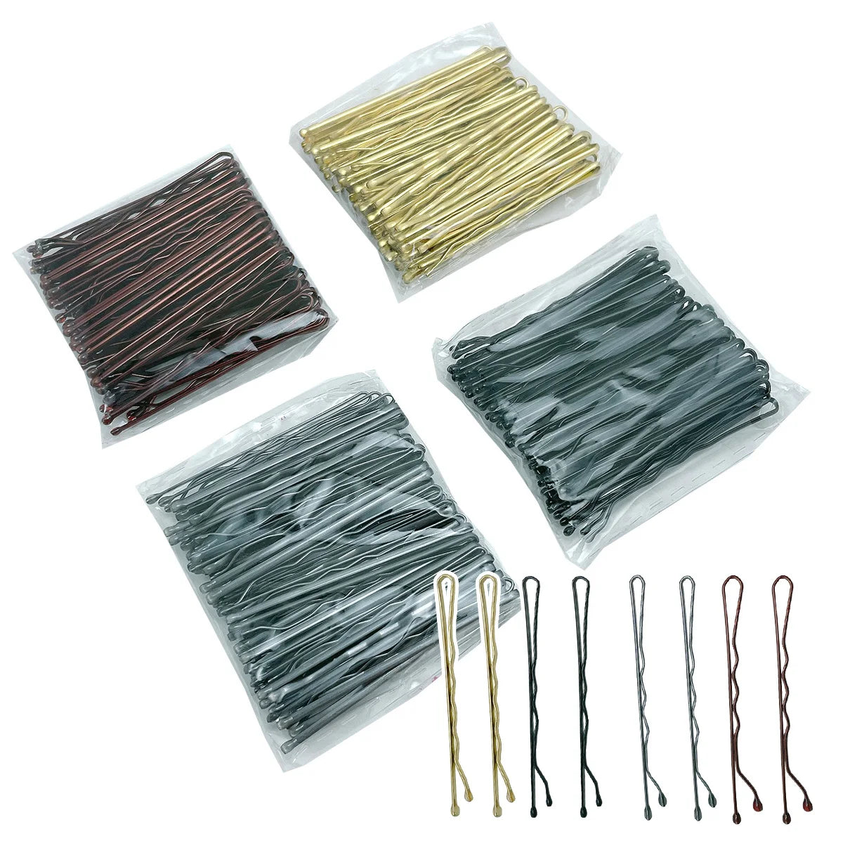 50-150 Pcs Wave Bobby Pins for Weddings | Gold & Black Hair Clips