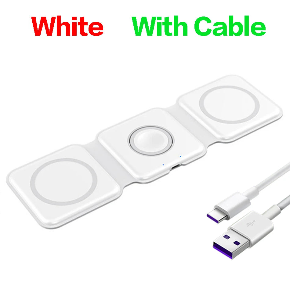 100W 3-in-1 Magnetic Wireless Charger Pad Stand | Fast Charging Dock Station for iPhone 15 14 13 Pro Max, AirPods & iWatch | tonyfinger store