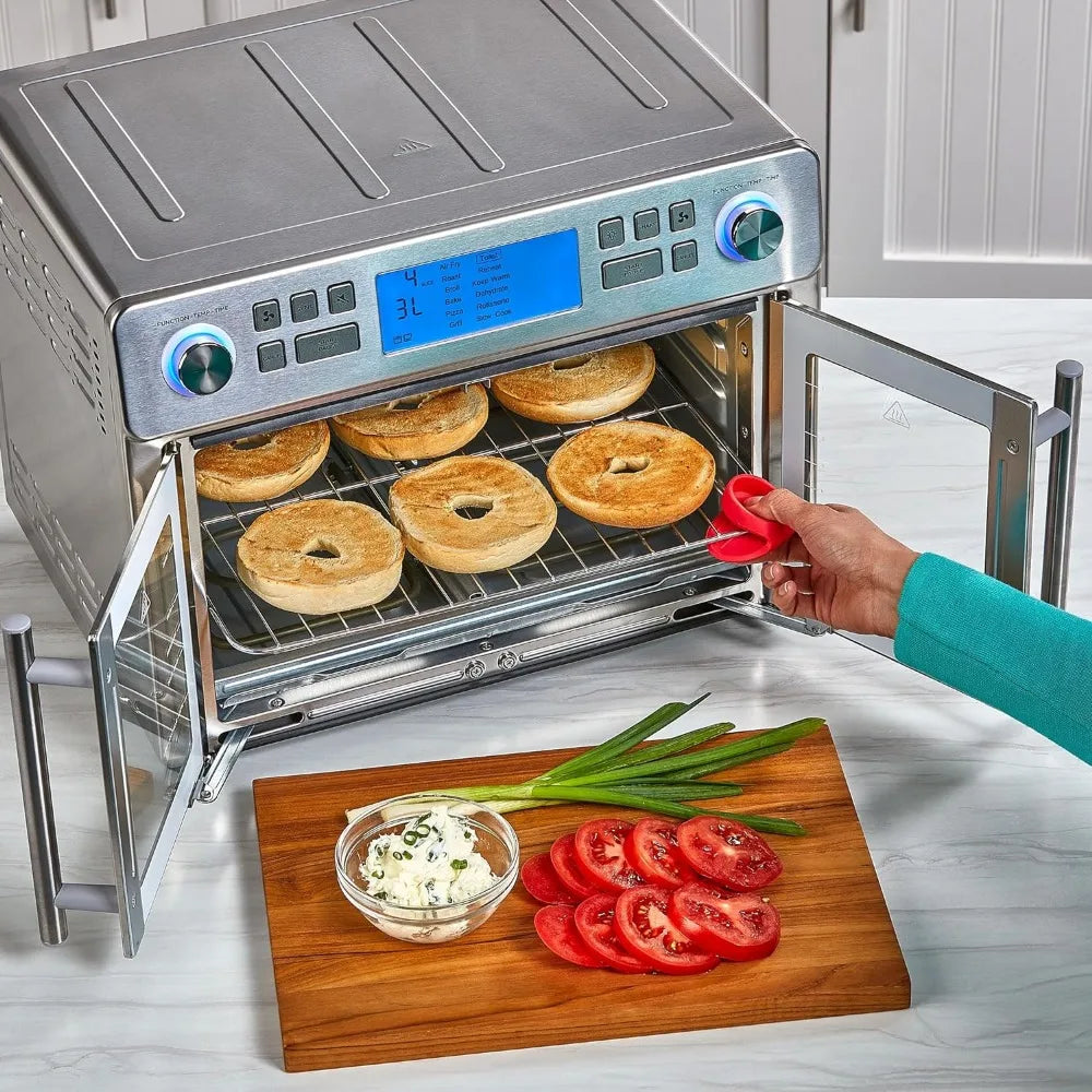 Double Zone Air Fryer Oven with French Door - 25 QT, Cook Two Foods Simultaneously