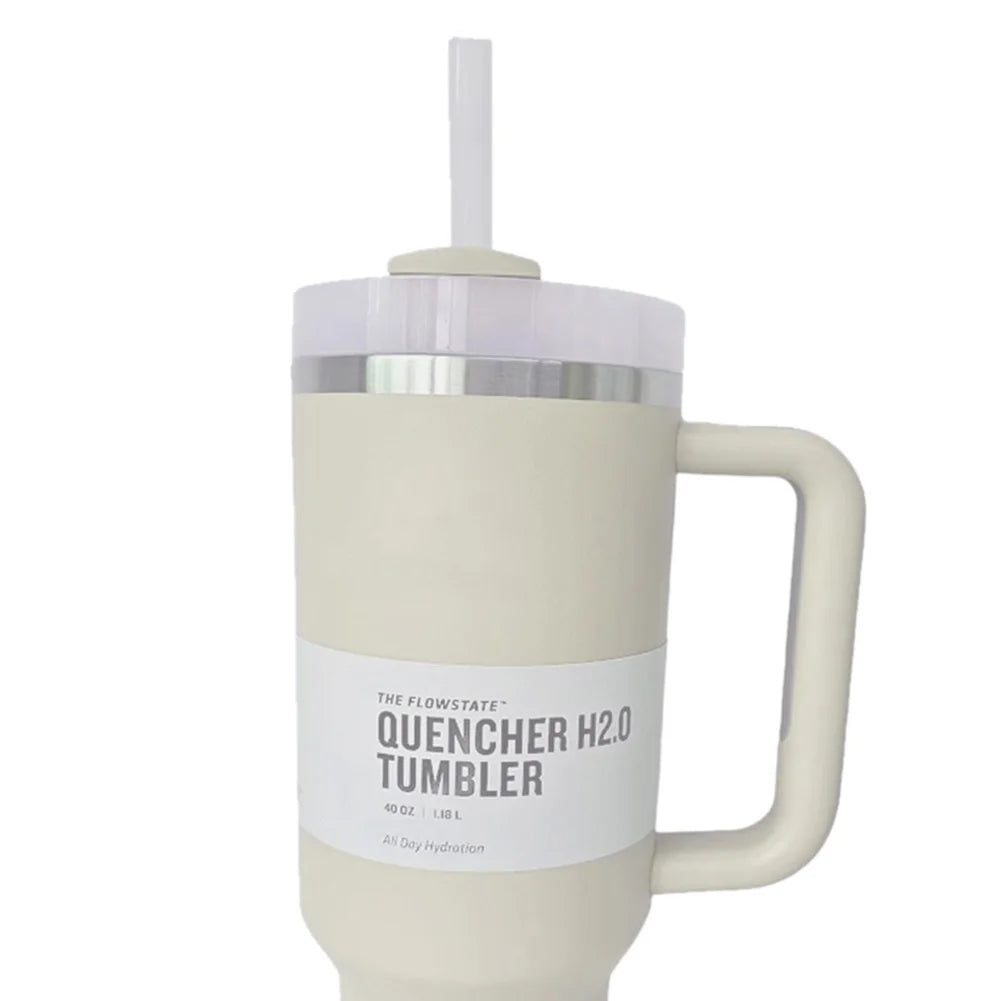 Tumbler 40oz Mug 304 Stainless Steel Car Mug with Handle Straw Double Wall Thermal Iced Travel Cup Vacuum Insulated Coffee Cup