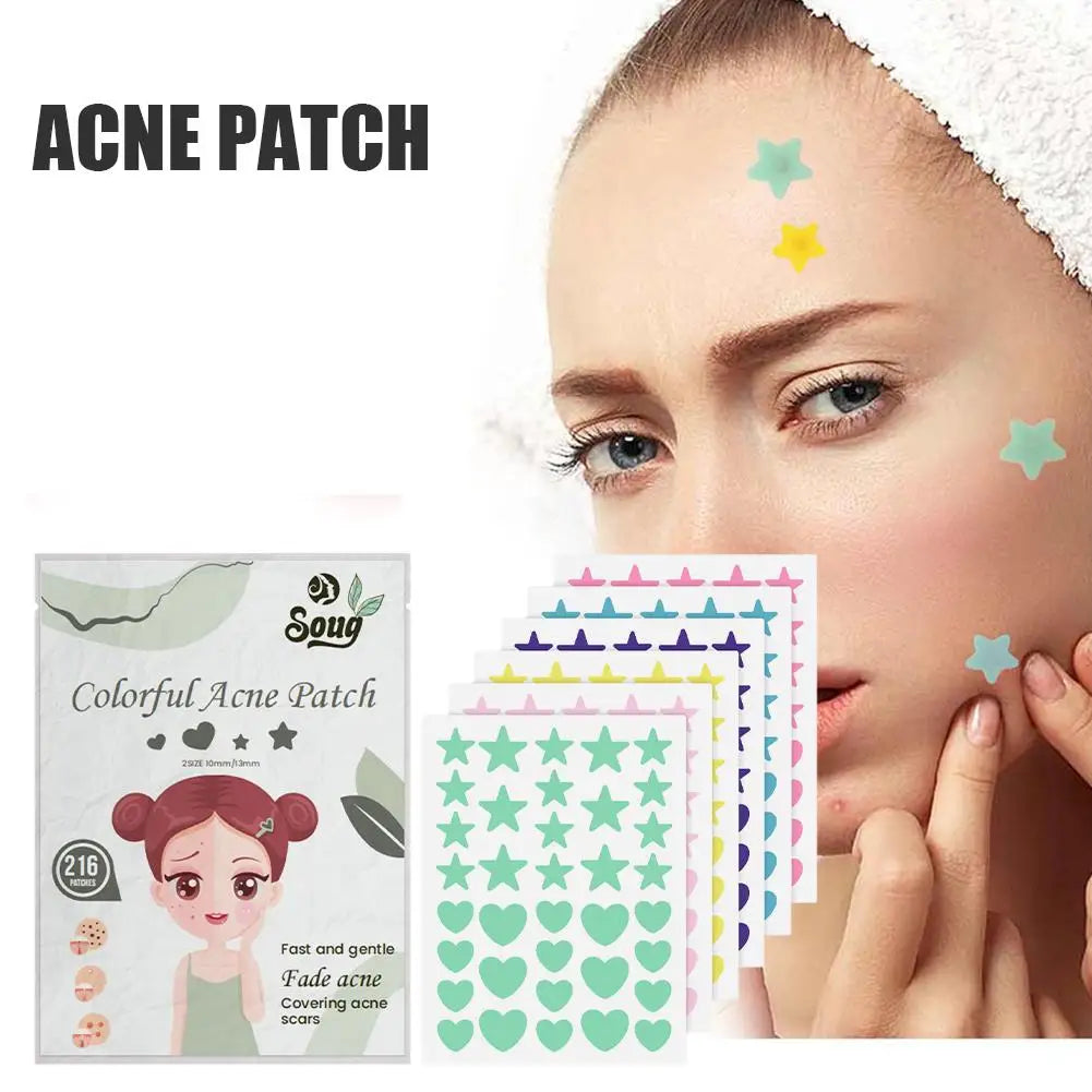 Soug Pimple Patch Face Spot Scar Care Acnes 216pcs Face Care Moisturizing Treatment Pimple Scar Acne Spot Stickers Beauty Tools