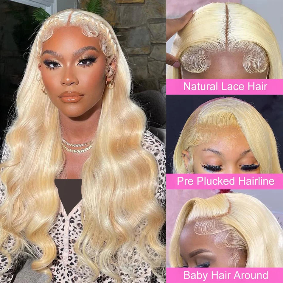 613 Blonde HD Lace Front Wig Human Hair Body Wave Glueless 13X6/13X4