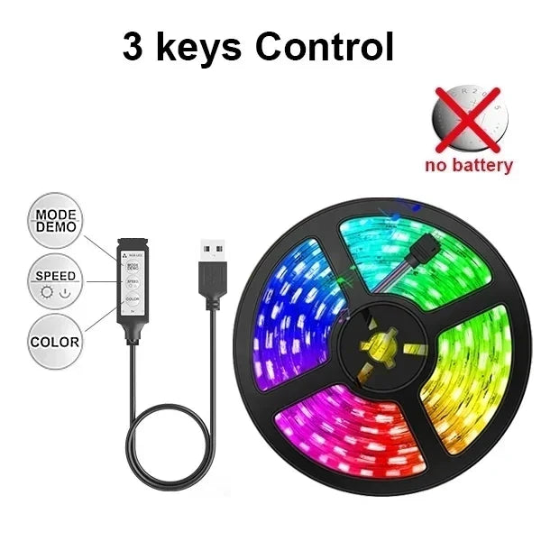 10m RGB LED Strip Light - USB