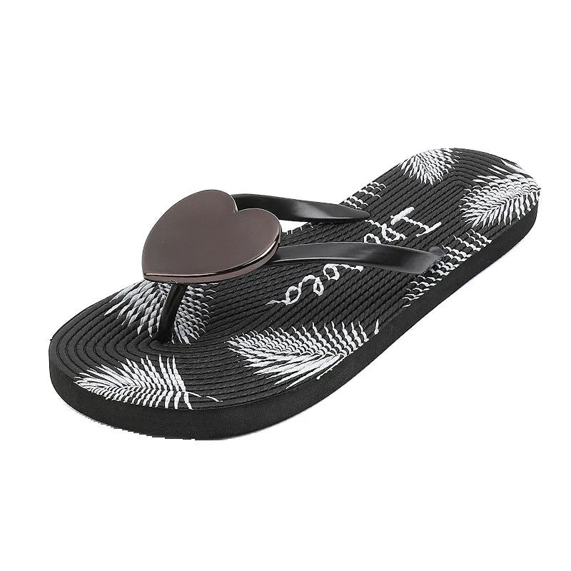 Summer Eva Women heart slippers Home Love Cloud Sandals Flip Flops Beach Slides Casual House Shoes Platform Bathroom Flat Female