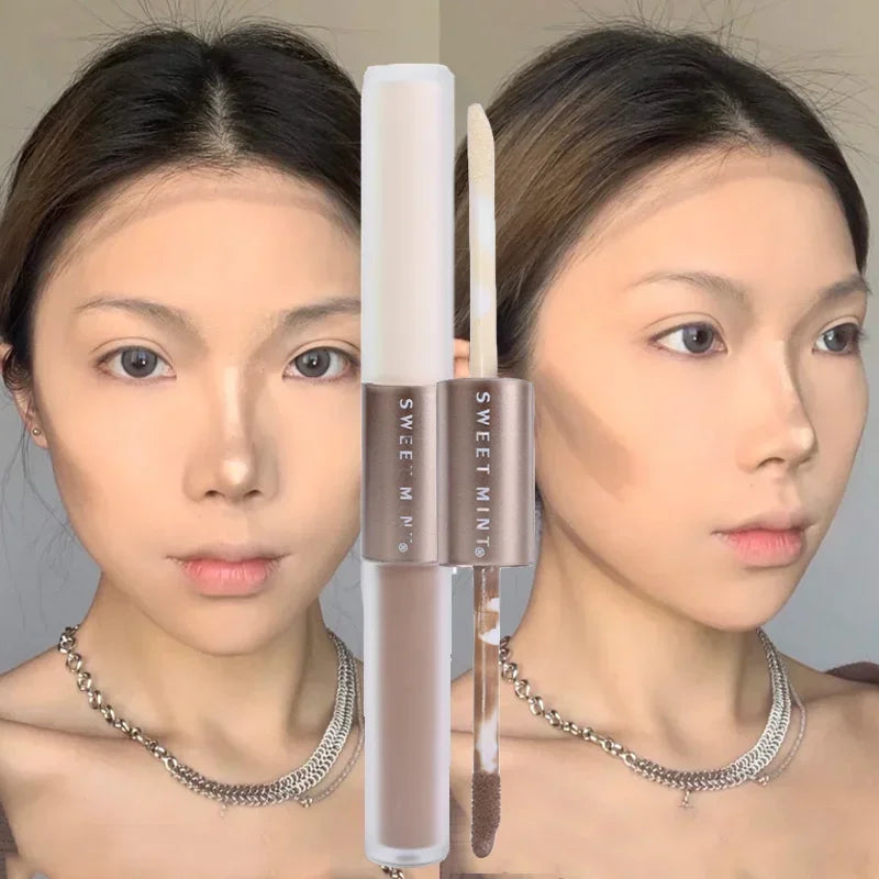 2-in-1 Contour & Highlight Stick: High Gloss, Matte, Bronzer & Highlighter