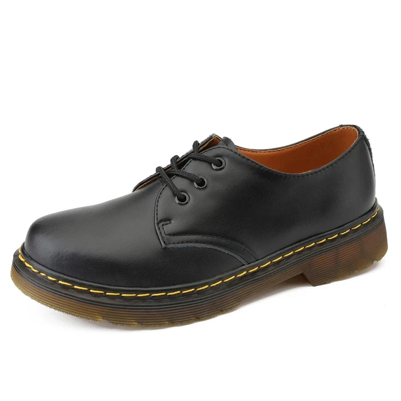 Plush Size 35-46 Men Casual Leather Shoes Women Work Shoes Comfortable Genuine Leather Retro Male Female Outdoor Shoes
