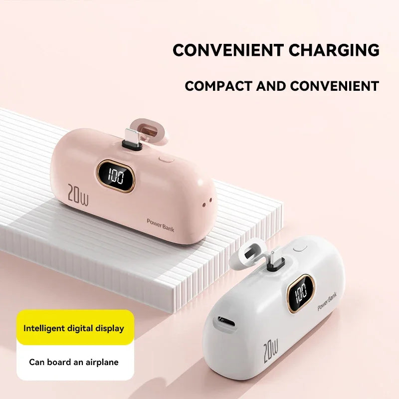 Xiaomi 10000mAh Wireless Power Bank Mini Capsule Fast Charging Mobile Power Supply Emergency External Battery For Type-c iPhone