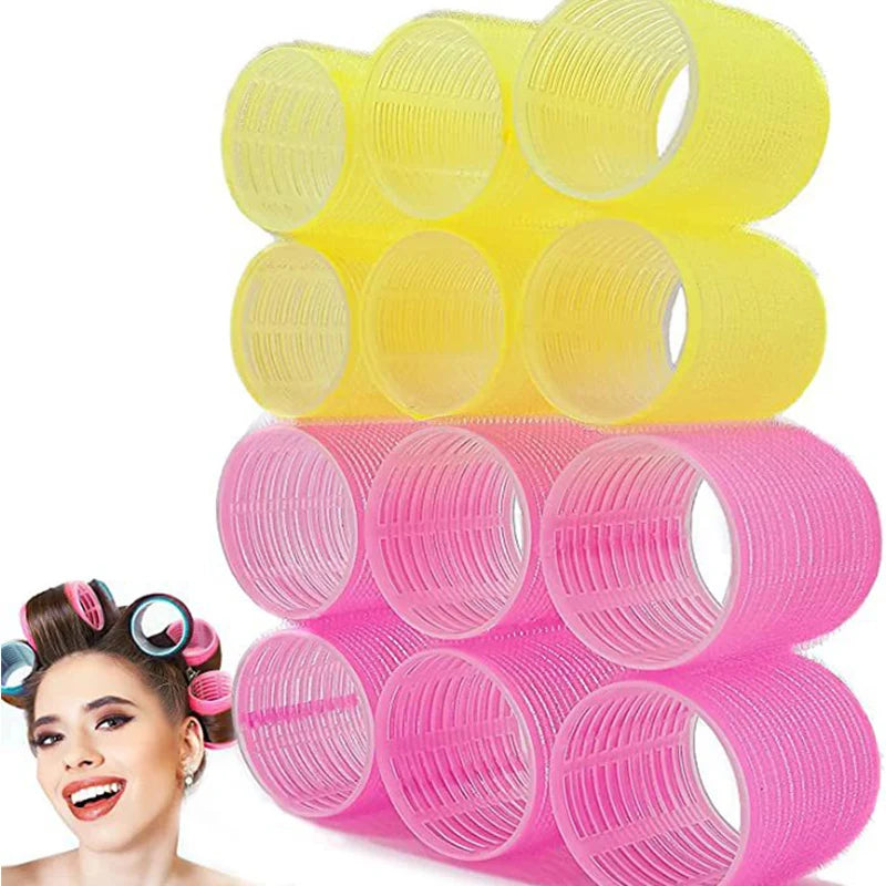 No-Heat Hair Rollers for Natural Curls Damage-Free Magic Curlers Self-Adhesive Hook & Loop DIY Styling Tools Perfect for Hair Bangs Volume