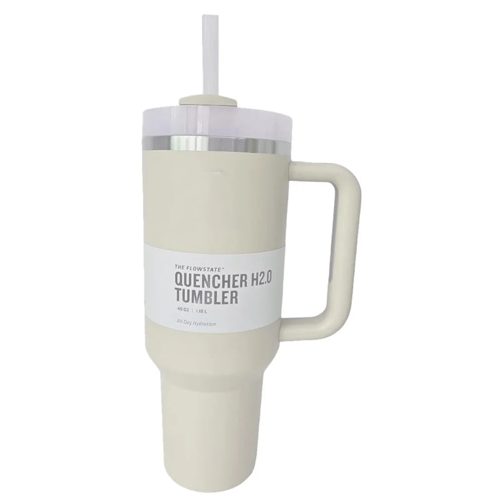 Tumbler 40oz Mug 304 Stainless Steel Car Mug with Handle Straw Double Wall Thermal Iced Travel Cup Vacuum Insulated Coffee Cup